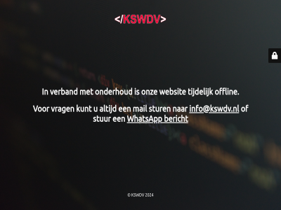 2024 bericht gepleegd info@kswdv.nl kswdv kunt mail moment offlin onderhoud onz stur tijdelijk verband vrag websit whatsapp