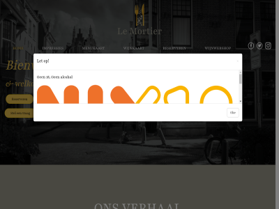 18 alcohol bent bevestigt bienvenue gan hom impressies jar le let menukaart mortier oke ouder reserver restaurant stel tel verder verhal vrag welkom wijnkaart wijnwebshop