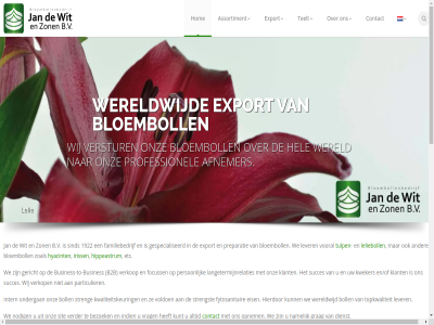 +31 -2026 0 1601 1610 176 19 1922 2008 2026 228 3 312571 5 6 9 98 aankom ab actueel actuel advies adviser afnemer algemen all april assortiment b.v b2b bekijk beschik bezoek bezoekt bied bloemboll bn boll bovenkarspel bred busines business-to-busines by coming contact cookie copyright day deskund dienst dutch eis elk en/of enkhuiz ervar etc evenement export exporter familiebedrijf focuss for fytosanitair gat gecertificeerd gericht gespecialiseerd gitzel grag hel hierdor hippeastrum hofleverancier holland hom houd hyacint iftf indien info@jandewitenzonen.com intern iris iriss jan jarenlang juni klant klantenportal klik konink kunt kwaliteit kwaliteitskeur kweker langetermijnrelaties lelie lelieboll lever lily maand mei namelijk nederland nem nieuwsbericht nodig nov ondergan onz open opnem organiser particulier person plantenkwekerij postbus preparatie privacy professionel reserved right sind sit statement streng strengst succes teelt thank the tijden to topkwaliteit tulp uitstek vd verder verkop verstur voldoen vooral voorwaard vrag we weergev weerrapport wer wereld wereldwijd westeind wij wit zending zoal zon