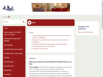-0820820 -1964 00 0515 085 10.00 113 15 17.00 1960 2 2025 24 442292 8.00 8621 a aandacht account achter actiev activiteit advies afsprak afvalverwerk all antonius apotheekzorg apothek app ass-gietemakapel@ezorg.nl assistentes avond beher behoeftes belang bent beschik bestelt betrouw bevorder bied bijbehor bijdrag blijv bred central certificer coach collega combinatie complet contact cookiewetgev cx daarnaast dag deelnemer dichtbij digital disciplines diver doelstell dokterswacht dossier download e e-health eig etc feestdag formulier friesland fryslân gebied gebor gegeven geleverd getraind gev gevormd gezond gezondheidscentrum gezondheidsvrag gezondheidszorg ggz gietema goed handig hart health heg herhaalmedicijn herhaalrecept herhal hiervor hom hop hssf huisarts huisartsenlaboratorium huisartsenpraktijk huisartsgeneeskund huisartsgenootschap husdokter ieder informatie inlogg inpand inschrijfformulier inzag jeugd kapel kijk klaarzet klachtenformulier klachtenregel kunt later leefstijl leefstijlcoach leefstijlgroep lever maakt mak medewerker medicatie medicijn medisch mens middag mogelijk nederland nieuw nodig omgev onderdel ondersteund onlin ontwikkel onz open openingstijd ophal opleidingsplaats oud pass passant patient patientenportal patientomgev per person persoonsgericht perspectief plattelandsregio pneumokokkenvaccinatie poh poh- positiev praktijk praktijkfolder praktijkverpleegkund privacyverklar prober regie regio reisvaccinatie respectvol rok rondom routebeschrijv s sam samenvat samenwerk samenwerkingsverband sit sluit snek special stan stat sted stell stopp sudwest synergy telefon telefoonnummer terecht thuiszorg tijd toe toegank toekomst toekomstbestend tollewei tuss uitslag uur vanuit verzorgingshuis vestig vind vindt volg vrag waarbij waard waarmee waarnem we websit weekend wek welkom welzijnscoach wens werk wij will wkkgz woensdag woensdagavond www.hssf.nl www.thuisarts.nl zev ziekenhuis zien zorg zorgaanbod zorgverlener zuidwest