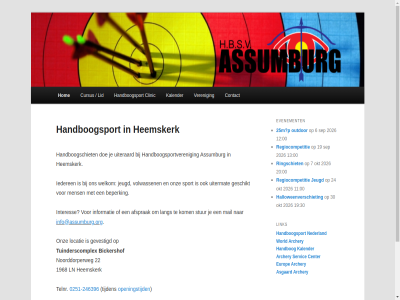 -246396 00 0251 11 12 13 15 19 1968 20 2026 22 24 25m 6 7 afsprak archery asgaard assumburg assumburghbsv aug beperk bickershof center clinic contact cursus doe europ evenement geschikt gevestigd handbog handboogschiet handboogsport handboogsportveren hbsv heemskerk hom hoofdmenu iederen info@assumburg.org informatie inhoud interes jeugd kalender kom lang lid link ln locatie mail mens nederland noorddorperweg okt onz openingstijd outdor p policy primair privacy regiocompetitie ringschiet sep servic sport spring stur t.e.a.m telnr tijden tuinderscomplex uiteraard uitermat veren verschiet volwassen welkom world
