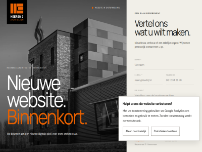 0513 20 3 30 31 80 aanvrag allen analytic architect architectur besprek bezoek binnenkort bouw contact digital e e-mail gebruik gef googl heerenven helpt her mail mail@h3a.nl mak met nam nem nieuw nieuwbouw nieuwstrat noodzak ontwikkel onz opgav person plan plek statistiek telefon toestan toestemm verbeter verbouw verstur vertel we websit werkt wij wilt zakelijk