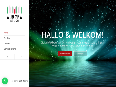 aurora contact contact/reviews design grafisch hallo help hom mail portfolio stur uiting view vormgev websit welkom werk