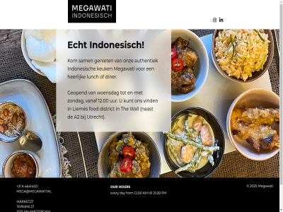+31 1025 12.00 2025 21.00 27 46414521 6 a2 am amsterdam authentiek day diner district echt every fod from geniet geopend heerlijk hour indonesisch keuk kom kunt liemès lunch market27 mega@megawati.nl megawati naast onz our pm sam termini the till utrecht uur vanaf vind wall woensdag xm zondag
