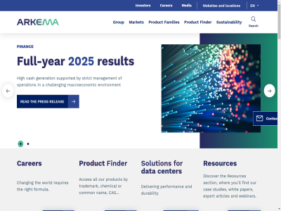 -0.88 03/20/2026 04 1 11 1114 14 16 18 2 20 2024 2025 2026 21 23 24 26 3d 50.50 52 7.2 866 a about acces accessibility acrylates acrylic additives addres adhesives all and announces annual application april arkema articles at b40 b67 battery booth boston both breakthrough brow building by calendar capacity carer cas cash center cet challeng changing changshu chart chemical china chinaplas coating common condition contact content convention cookie corporat curabl customer data deliver demand design designed discover document durability e e-accessibility eb efficient environment event ever ever-grow exhibition expand expansion expert expertis families feb figures financ financial find finder fluorochemical follow for formula fr frankfurt from full full-year general generation germany global go group growing growth hall high hom hydrog information innovation innovativ interbattery investor its jec join key kynar last leader led legal lighter link ll location macroeconomic management map mar market material media meth molecular mor nam national navigation necc new on operation or our out oxygenated paper performanc peroxid policy portal portfolio pres presentation pric printing privacy product production publication pvdf quick rapid read registration releas report requires reserved resin resources result rheology right safety sal scienc sds search section see series services set shanghai shar show showcas showcases sieves sit slid solution solvent specialty stock strict strong studies support supported surfactant sustainability sustainabl tct techtextil term textil the thiochemical to trad trademark unique universal unveil updated us usa uv washington webinar websites welcom wher whit will world year you