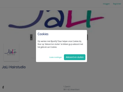 afsprak akkoord bjootify boek cookie cookies di do facebok fijn ga gebruik hairstudio help inlogg instell jali klik mak onz registrer sluit werk za
