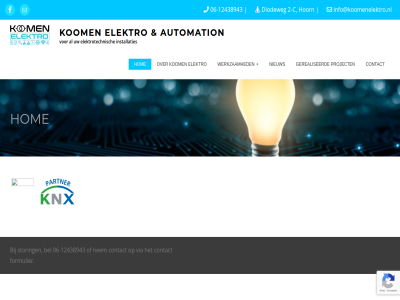 -12438943 06 2 automation bel c contact diodeweg e e-mail elektro elektrotechnisch facebok formulier gerealiseerd hom hoorn info@koomenelektro.nl installaties kom mail nem nieuw project storing via werkzam