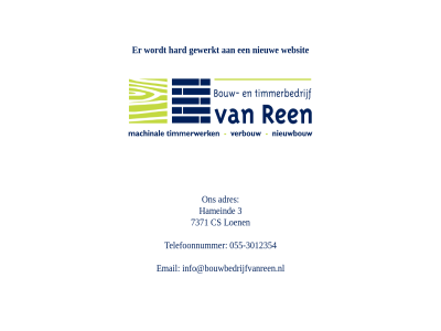 3 adres email gewerkt hameind hard info@bouwbedrijfvanreen.nl nieuw websit
