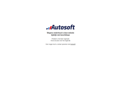 autosoft beschik contact excuses kunt later nogmal onderhoud ongemak onz opnem probeert tijdelijk vrag websit wegen