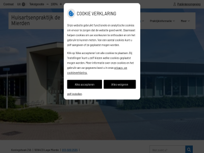 -509 013 10 100 21a 2535 5094cd accepter contrast cookie cookieverklar hoofdmenu huisart huisartsenpraktijk instell koningshoek lag menu mierd patientenomgev praktijkinformatie privacy submenu tekst tekstgrot vergrot verklar verklein weiger zoek