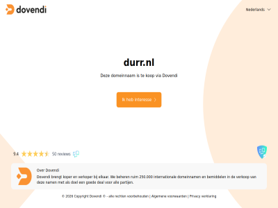 2026 250.000 50 9.4 algemen all beher bemiddel brengt copyright deal doel domeinnam dovendi durr.nl elkar goed interes international kop koper nam nederland partij privacy recht review ruim verklar verkop verkoper via voorbehoud voorwaard we