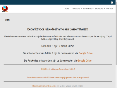 17 19 2026 2027 8 9 all antwoord april bedankt bekijk by contact deelnam deelnemer direct download driv editie edities eerder fa fa-facebok facebok felicitaties ga gemaakt googl hom inclusief informatie inhoud jullie kwizzboek lit llorix maart med menu mogelijk one ontzet onz powered prijz pubkwizz recht sassemkwizzt secondair sponsor sted stichting terug uitgereikt uitslag uitslagenavond vel via vind voorbehoud vrijdag we websit wer winnar wordpres zien