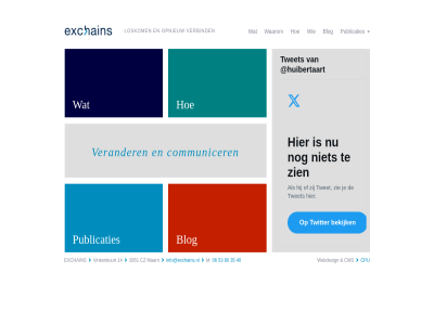 06 14 35 3951 40 53 80 blog cms communicer cpu cz exchain info@exchains.nl loskom m maarn opnieuw publicaties verander verbind vinkenbuurt waarom webdesign