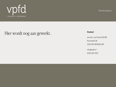 0 010 265 3102 3142 36 cm contact drs gewerkt info@vpfd.nl klachtenregel m.j maassluis noordvliet put ra rb vpfd