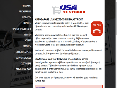 -29520919 043 06 17.30 321 40 5 6224 68 75249138 8.30 84 accu airco ander apk auto autogarag baliemedewerker band bedrijf bedrijfsauto bedrijfswag bel bestat beurt brand dienst diver divers ergen ervar fey genot gerardusweg gerust gevall goed gratis grot help info@usa-nextdoor.nl keuring kiez klein koffie kom kop kortom kunt kvk lez liefst limburg lv ma maastricht magazin mak mogelijk nederland nextdor nou oldtimer onderhoud onderhoudsbeurt onderhoudszak onz openingstijd ophal oploss opslag papier passend pech perfect person plaatsnem prober problem remm reparatie reparaties reparer rijd s schokdemper servic services sint snel stat t/m team terecht terwijl thee thierry tijden toe topkwaliteit uitbreid uitlat uitvoer usa usa-nextdor uur vacatures vel velg verstand vooruit vr waardor waarom wacht wachtruimt wanner war we welkom werkplaatsmonteur wet wij winter woont zoek zomerband zorg