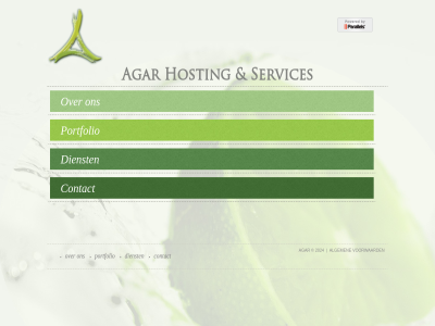 2024 agar algemen contact development dienst hom hosting portfolio services voorwaard web