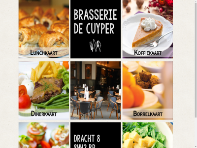 borrelkaart brasserie buffet contact cuyper dinerkaart koffiekaart lunchkaart