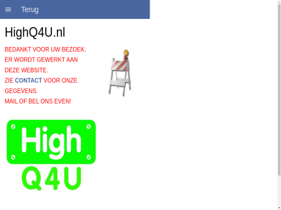 2023/2024 bedankt bel bezoek contact even gegeven gewerkt highq4u highq4u.nl mail onz terug websit zie