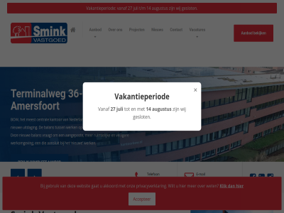 -38 033 14 245 27 36 84 86 aanbod aangepast aansluit accepter akkoord amersfoort augustus balan bekijk bow central complet contact e e-mail gat gebruik geslot goed info@smink-vastgoed.nl juli kantor klik kop mail meest nederland nieuw onroer ontwikkel onz privacyverklar project ruimtelijk smink stat t/m telefon terminalweg thuis tuss uitdag vacatures vakantieperiod vanaf vastgoed veiliger veranderd verhur verkop vraagt websit werk werkomgev wet wij wilt