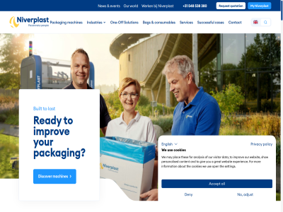 +31 1986 2 30 380 5 538 548 a about accept accord adjust all america an analysis and anthony are at automatic automation autonomy b.v bag bag-in-box bagging bakery baruch beauty becaus becom began believ blueprint box brain bread build builder built bunch but campaign can cas cases closing colleagues combiplast comes communication company complex complicated condition consumables contact content cookies crat creat customer data deny depend designed discover do don easier easy easy-to-us easyop easyplast easyseal english entir erect event everyth experienc factory fewer filling first for from giv great happier happy has hav heart help hom hudson improv industries information inseparabl it join just labour last lin lines lives lov machin machines mad mak manager manual material may met metaalunie minimiz mission mor my natural necessary netherland new niverpedia niverplast no not off on one one-off open or organization our own pack packag passion passionat peopl perfect personalised plac placing plastic policy pre pre-mad privacy proces product production provid quotation ready reduc reflected request right roll s sales@niverplast.com sav scroll search see services setting shap sharplok short show sinc siz so solution son sped spinozastrat started states step still structures successful supply t tailor teixeira term than that the their them then ther thes they thicknes thing this thos throughout to too topic trad trader transition united up us use uses various view visitor vs way we websit werk what when wher why with without world worries wrong you your