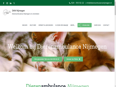 02 024 1 13 18 2 2024 2025 22 24 24/7 28 3 31 355 4 5 50.000 60 7 7.000 9 aanpak aanschaff advies afdel afscheid afsprak algemen allemal allerlei ambulanc ambulances ambulancevervoer ander baasj basispost bedankt beestenplein begeleid behandeld bel best bijdrag bosuil boswachter contact copyright daadwerk dag dankzij december denk dier dierenambulanc dierenart diertj dierverzorg diver doeltreff doner doorgespeeld dreumel drie duit e.o echter eend egel facebok ga gebeld geholp gelukk gennep gespecialiseerd gevond geweld gezocht global grag gren gun hand heden help herplaats huisdier hulp ieder iederen info@dierenambulancenijmegen.nl informatie inhoud instagram instantie jaarlijk januari jar jij jouw ker kerst kerstactie kijk klar klein klik knager konijn kwaliteit kwijt laatst land lekker les levend licht linkedin mail mak mal mas medewerker mee meeuw meldkamer merel meten mocht mogelijk moment n naast nieuw nieuwjar nijmeg nod nodig o.a omstrek omvat ondergren onderhoud onz opvang opvangfaciliteit paardentrailer pagina per privacy problem recht reeen rijk rout rubberbot ruim schat september sitemap snel som sponsor stan steentj sterrenhotel steun stur team telefonisch tiel tikkie trein uitgebreid uitgerukt uitgerust uur vacaturepagina vak vanaf vel verblijv vermist via vind vlog vogelasiel voldoend volled voorwaard vrij vrijwel vrijwilliger vuurwerkangst wal we wek welk welkom werk werkgebied wet wij wild will williger word x zeker zit zoal zoek zoogdier zorgt zowel zwan