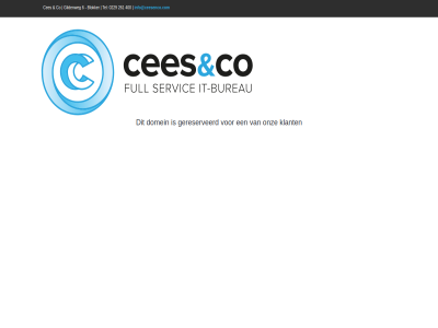 0229 261 400 6 automatiser blokker ces co domein gereserveerd gildenweg info@ceesenco.com internet klant onz project tel