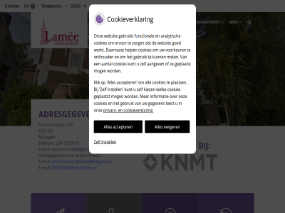 -3553670 024 10 100 275 500105583@lms.lifeline.nl 6525 aangeslot accepter adresgegeven annastrat behandel bevorder bv contrast cookieverklar e e-mail gezondheidsinfo gs hom hoofdmenu instell knmt konink lamee maatschappij mail menu nederland nijmeg praktijk privacy sint submenu tandartsenpraktijk tandartslamee@gmail.com tandartspraktijklamee@zorgmail.nl tandheelkund tekst tekstgrot telefon vergrot verklein weiger zorgverlener