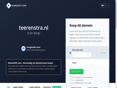 2004 2026 2288aa 24 47 6 88910652 aangebod aankoopprijs accepteert advertis allemal assistentie aud b.v bedraagt benodigd bent best betaalmethod betaalt bezit bijkom binn bod breng btw btw-factur cad chf commissie currency czk dienst direct direct-kop dkk doe domainexpert domein domeineigendom domeinnam doorlooptijd duurt e e-mail eenvoud eigenar enig enkel escrow eur eventueel excl extra factur gat gbp gebeurt gebruik gegeven gehel geinteresseerd geled gemiddeld gratis hieronder hkd hoelang huf hur jpy jullie kop koper kost kunt kvk laatst languag levert loopt mail mak menu minut mogelijk nameshift.com nauw nb nederland nl nl864820458b01 nok nva nzd onlin onz open opties overdracht overdrag overeengekom pln prijs reken rijswijk risico ron sam sek servic sgd sinc slecht snel stan steenplaetsstrat stur teerenstra.nl transfer uiteraard usd uur veelgesteld veilig verkoper verkrijg via volgend voordat vrag welk werk wij wilt zar zodat zorg
