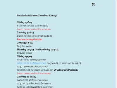 -09 -25 -8 -9 /instructiebad 00 01 0180 04 05 06 07 07.00 08 09 09.00 10 10.30 14 16 17 17.00 18 18.00 19.30 2022 2025 21 24 28 29 2941 30 31 3c 50 52 6 64 90 a/d abonnement activiteit adres allerkleinst april bad ban banenzwemm bas bassin bent beschikt bestel by cm contact dag design donderdag eh eind event fraai gemeent geopend geslot groenaanleg grot hey hond info@zwembadschuagt.nl jouw kassa kat komt krimp krimpenerwaard laatst lek lekker lekkerkerk leuk leukst ligt los ma maandag meter mooi naast natur nem nieuw omgev ondiep ontbijtzwemm ontdek ontwerpstudio onz openingstijd openluchtzwembad opgev opvall peuterbassin poolparty recreatie recreatiezwemm regulier rest rooster schuagt schuagt-nieuw schuwacht seizoen september spel springplank start t/m tariev team tuss twee uur verhuurd verkop vervall vr vrijdag vv waterdiept waterrat we wek za zat zaterdag zon zondag zwembad zwemm