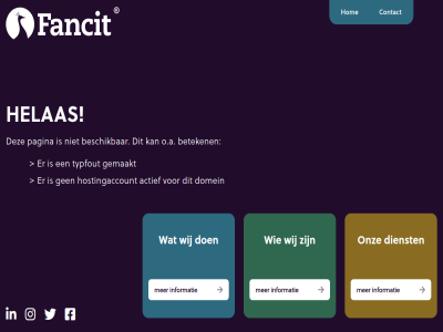 actief beschik beteken contact dienst domein fancit gemaakt helas hom hostingaccount informatie o.a onz pagina typfout wij
