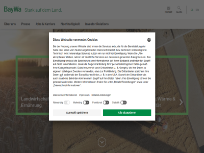 ag auf bauen baywa datenschutz dem ernahrung impressum information investor job karrier kontakt land landwirtschaft mobilitat nachhaltigkeit pres relation stark strom such uber uns warm weiter wohn