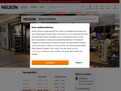 -0088195 -40 0 00 088 09 10 100 17 21 23.00 30 3111 40 accepter accessoires adres all bestel besteld betal contact cookiespagina cookievoorkeur dag dames dinsdag donderdag eg favoriet final geslot gratis her huis inlogg item jouw kid klantenservic korting later logo maandag merk nelson nelson.nl nieuw open openingstijd outdor passag retour sal schiedam schoen shop vanaf vandag verzend verzorg volgend wandelschoen weiger wek winkel winkelmand woensdag zakelijk