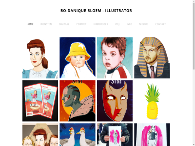 bloem bo bo-danique contact danique dienst digital hom illustrator info kinderboek nieuw portret vrij websit welkom