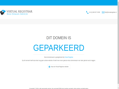 +31 0 00 74 88 900 domein domeinnam geparkeerd geregistreerd info@virtualregistrar.nl registrar virtual websit www.stichtinginkoop.nl