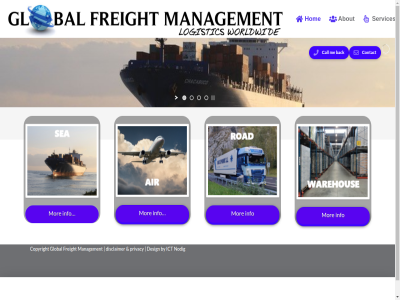 about back by call contact copyright design disclaimer freight gfm global hom ict info logistic management mor nodig privacy services worldwid