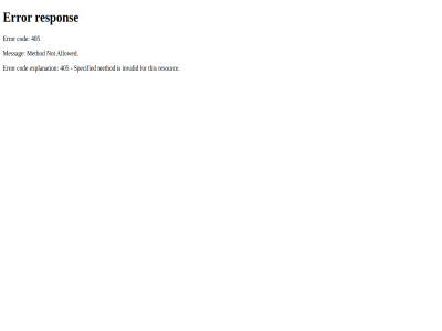 405 allowed cod error explanation for invalid messag method not resourc respon specified this