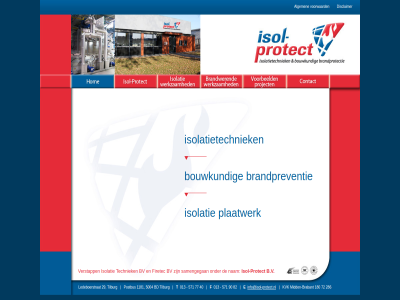 013 180 286 40 571 72 77 82 90 algemen b.v bouwkund brabant brandpreventie bv disclaimer e f firetec info@isol-protect.nl isol isol-protect isolatie isolatietechniek kvk mid midden-brabant nam plaatwerk protect samengegan t techniek verstapp voorwaard