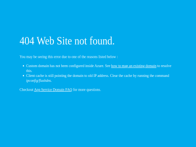 404 addres an app azur be below ben by cach checkout clear client command configured custom domain due error exist faq for found has how insid ip ipconfig/flushdns listed map may microsoft mor not old one pointing question reason resolv running see seeing servic sit still the this to web you