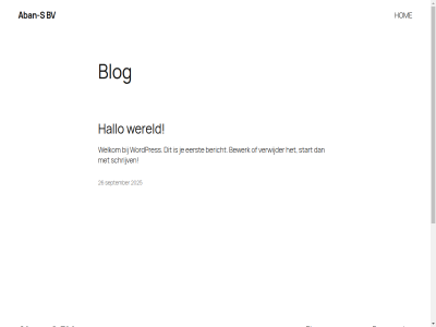 2025 26 aban aban- auteur bericht bewerk blog bv eerst evenement faq fiv ga hallo hom inhoud ontworp patron s schrijv september start thema twenty twenty-fiv verwijder welkom wereld winkel wordpres