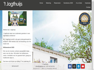 00 076 13 15 17 18 19 2025 3 30 45 4851 56 56.9 9 a all allergie ambacht ambianc amuses avond/middag begeleid belev bent beziel breda cart cj contact culinair deur diner diver dorpstrat een eigentijd gast geniet gewend gluhwein grag groet hartelijk hom hor houd impressie info@jagthuijs.nl inmiddel jaargetijd jagtbanquet jagthuijs jar kerstmenu kunt la luid lunch lunchkaart mail mee menu menukaart moet mooi mooist oktober ondergedompeld ontvangst openingstijd ouderwet per reken reserver restaurant special stat t tafel team telefonisch terras traditionel uitgebreid ulvenhout uur vak voorterras vrijdag wanner war websit welkom wer werk wij wijz wildseizoen wildwek zaterdag zoal zondag