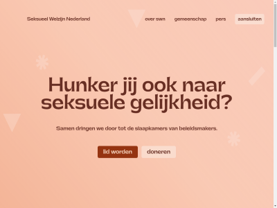aansluit beleidsmaker buitenzinn content doner dring gelijk gemeenschap hom homepag hunker info@seksueelwelzijn.nl jaarverslag jij klacht lid light nederland off on per privacybeleid sam seksueel seksuel skip slaapkamer sluit studio swn the to tomis turn we websit welzijn