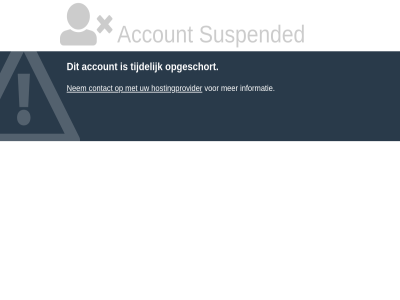 account contact hostingprovider informatie nem opgeschort suspended tijdelijk
