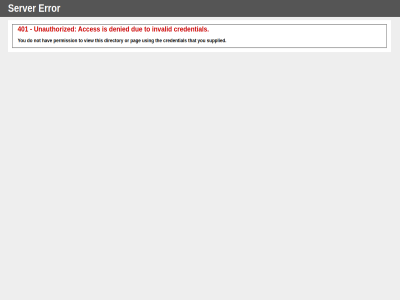 401 acces credential denied directory do due error hav invalid not or pag permission server supplied that the this to unauthorized using view you