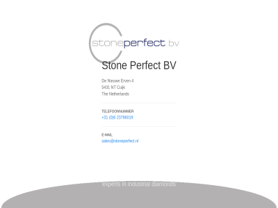 +31 0 23796019 4 5431 6 bv cuijk diamond e e-mail erv expert industrial mail netherland nieuw nt perfect sales@stoneperfect.nl ston stoneperfect telefoonnummer the