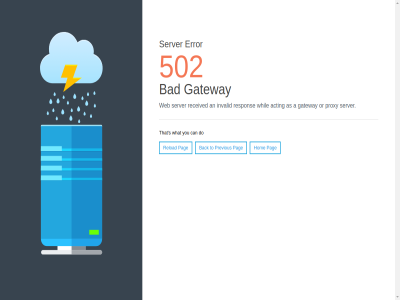 502 a acting an as back bad can do error gateway hom invalid or pag previous proxy received reload respon s server that to web what whil you