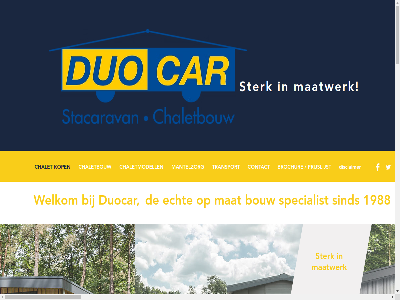 +31 10 1988 2026 3133 35 4350541 aanpass aanzien afsprak all allemal allen alwar b.v bedrijf bedrijv begin behor belangstell bell benieuwd besprek bezoek bijna binn bouw bouwproces brochur buit chalet chaletbouw chaletmodell comfortabel constant contact degelijk designkeuk direct disclaimer do doeleind duo duocar duochalet echt eerst eind eis email energiebespar enkel ervar fabriek foto fotoalbum ga gan gat gebruik gehel geleverd gemaakt gericht getoond geword grag grenz hel helemal houd info@duocar.nl information innovatiev interieur jar jarenlang kennis kijkj klant kleur kom komt kop ks kunt l l-chalet landelijk lat levert maatwerk mak mantelzorg mantelzorgwon markt mat material media misschien mog mogelijk moment my nederland nem nieuw not nou onderhoudsvrij onderkom ontwikkel onz overigen pagina personal prijslijst product productiehal pur realiser recreatief reken ruim s sam schar sell servic sind social specialism specialist stacaravan stacaravanbouw sterk strak talloz tegemoet telefoonnr ten teven tevor thuis tijden ton toonaangev top transport trawlerweg uiteind uitstral ver verhur via vlaarding voldoen volg voorbeeld we webdesign websit weerhoud wel welk welkom wen wens wenst wet wij will wilt zak zeker zer zien zodat