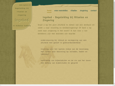 afscheid begeleid bent betekenis betekenisgev bijbel contact dierbar even hom ingebed invull lev nem punt rituel stat traditie voorstell waard woord www.ingebed.info zingev zoek zoekt