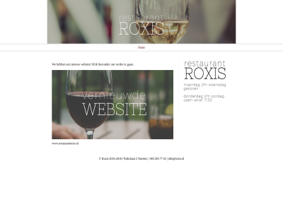 -2018 040 2 2016 283 63 77 gan hieronder hom info@roxis.nl klik nieuw nuen parkstrat roxis verder we websit www.restaurantroxis.nl