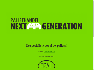e e-mail generation info@ngpallets.nl mail next pallet specialist