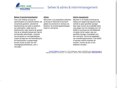 advies b.v beher beschermingsbewind free holding info@freelaneholding.nl interim lan management